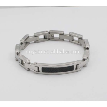 Bracelet en chaîne à chaîne carbone en fibre d&#39;acier inoxydable